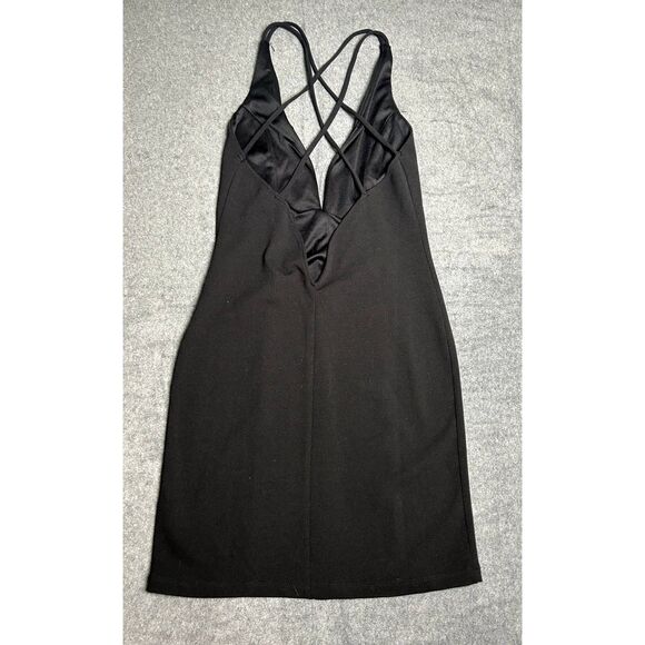 Love J Little Black Dress Plunge Neckline Bodycon Women Size Medium NWOT - Picture 4 of 4